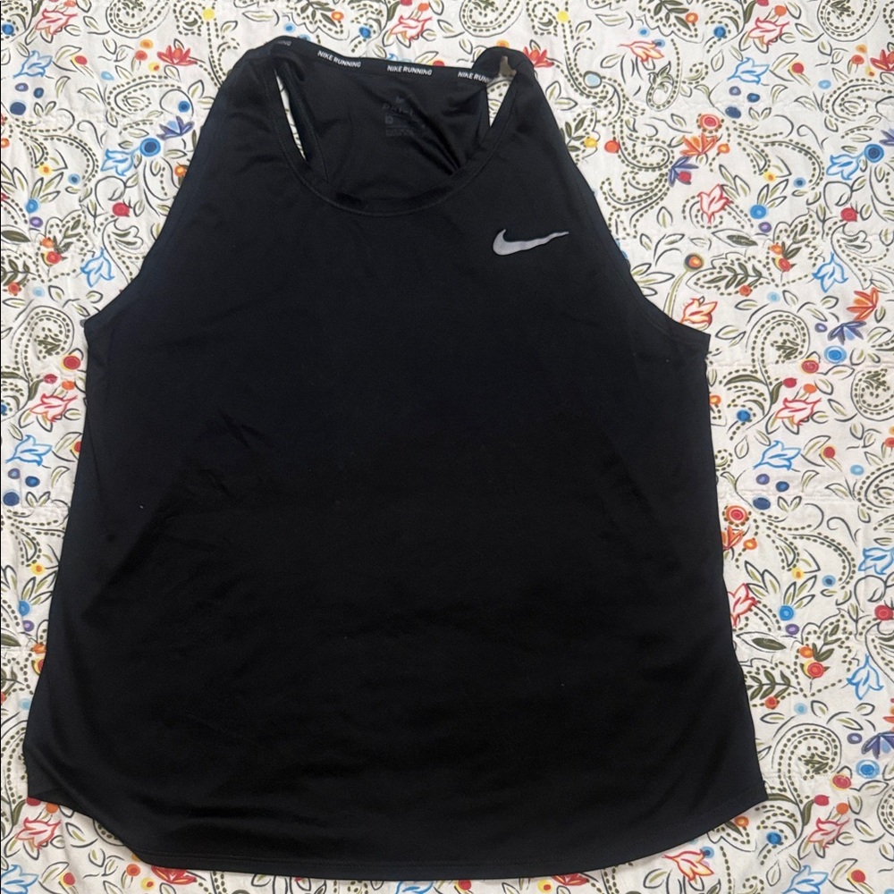 Nike Black Sleeveless Top with Silver Logo